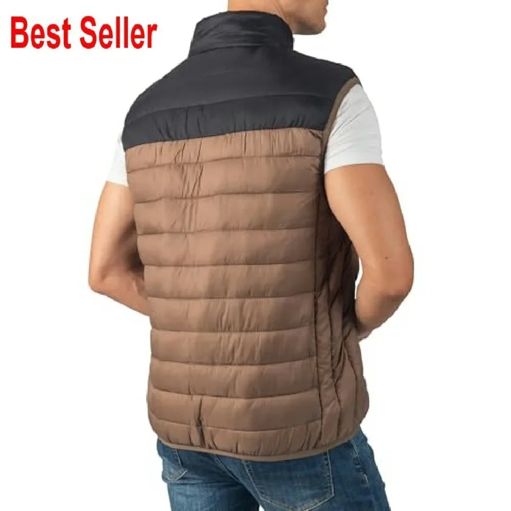 Men's Puffer Vest Down Alternative Water Resistant Packable Versatile Layer